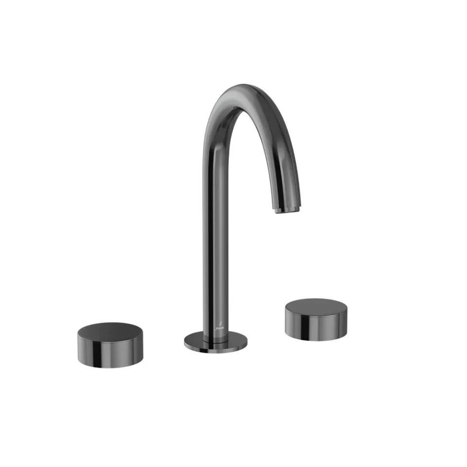 Jaquar 3-Hole Basin Mixer with Pipe Spout Laguna Faucets series LAG-BCH-91189PSR Black Chrome - image 1