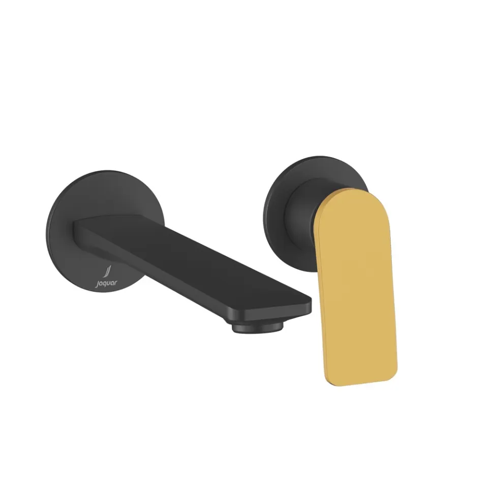Jaquar Exposed Parts kit of Single Lever Basin Mixer Wall Mounted - Lever: Gold Matt PVD | Body: Black Matt Laguna Faucets series LAG-BGM-91231NK Standard - image 1