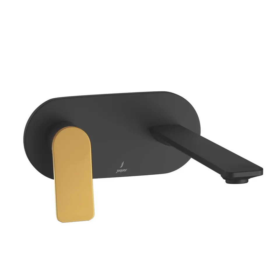 Jaquar Exposed Part Kit of Left Hand Side Operated Single Lever Basin Mixer - Lever: Gold Matt PVD | Body: Black Matt Laguna series LAG-BGM-91235NK Standard - image 1