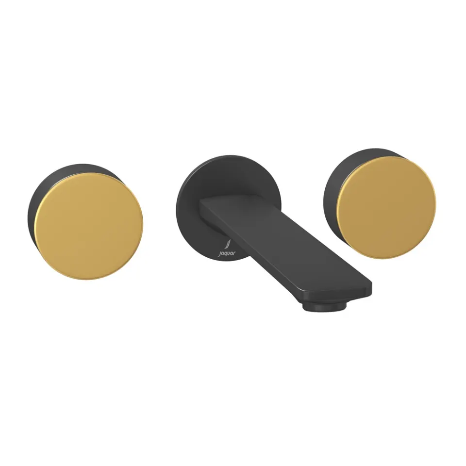 Jaquar Exposed Part Kit of Two Concealed Stop Cocks - Lever: Gold Matt PVD | Body: Black Matt Laguna Faucets series LAG-BGM-91423K Standard - image 1
