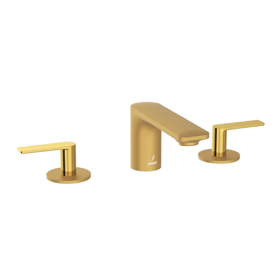 Jaquar 3-Hole Basin Mixer - Lever: Gold Bright PVD | Body: Gold Matt PVD Laguna Faucets series LAG-GMG-91189CSL Standard - image 1