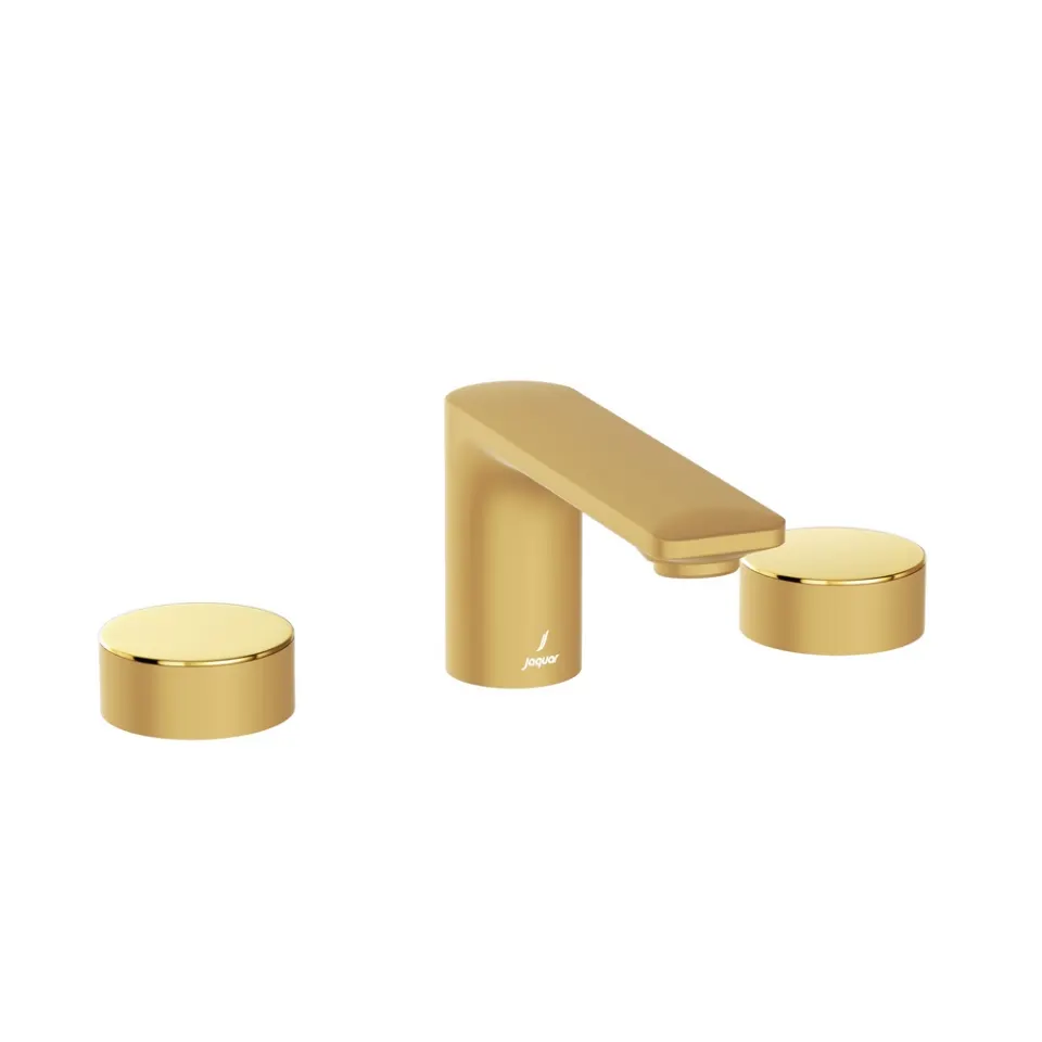 Jaquar 3-Hole Basin Mixer - Lever: Gold Bright PVD | Body: Gold Matt PVD Laguna Faucets series LAG-GMG-91189CSR Standard - image 1