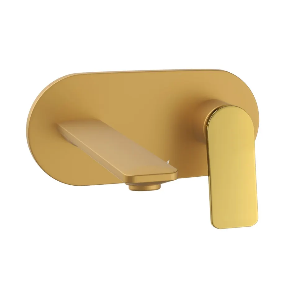 Jaquar Exposed Part Kit of Single Lever Basin Mixer Wall Mounted - Lever: Gold Bright PVD | Body: Gold Matt PVD Laguna Faucets series LAG-GMG-91233NK Standard - image 1