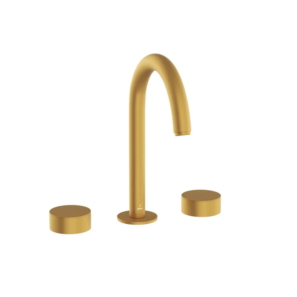 Jaquar 3-Hole Basin Mixer with Pipe Spout Laguna Faucets series LAG-GMP-91189PSR Gold Matt PVD - image 1