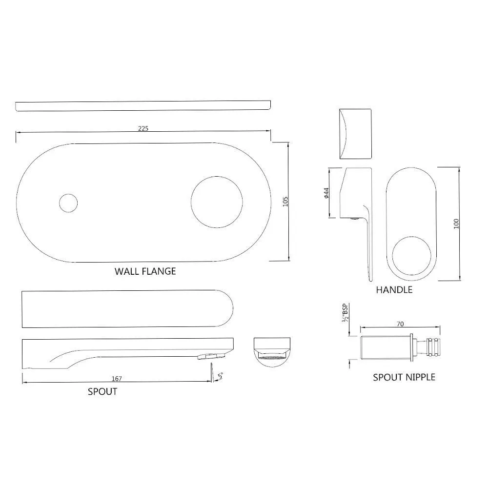 Jaquar Exposed Part Kit of Single Lever Basin Mixer Wall Mounted Ornamix Prime series ORP-BCH-10233NKPM Black Chrome - image 2
