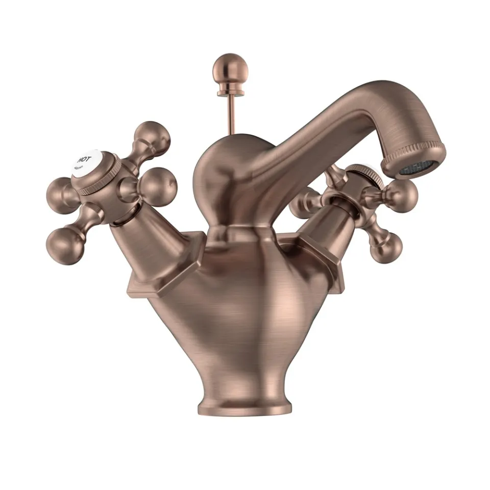 Jaquar Central Hole Basin Mixer with popup waste Queen’s series QQT-ACR-7169B Antique Copper - image 1