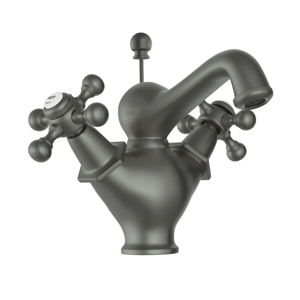 Jaquar Central Hole Basin Mixer with popup waste Queen’s series QQT-GRF-7169B Graphite - image 1