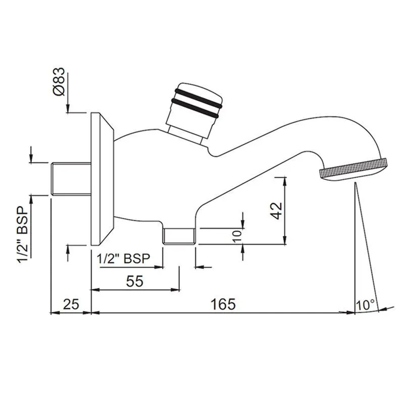 Jaquar Bath Tub Spout with Button Attachment Bathtub Spouts series SPJ-CHR-7463 Chrome - image 2