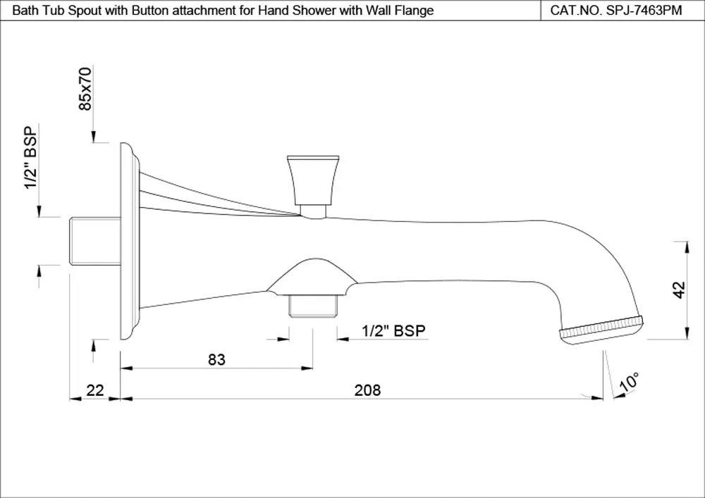 Jaquar Bath Tub Spout with Button attachment Bathtub Spouts series SPJ-ABR-7463PM Antique Bronze - image 2