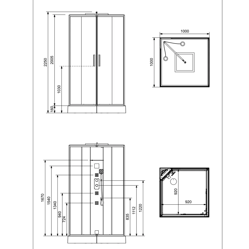 Jaquar Oasis Square Steam & Shower Cabin, 900 x 900 x 2160 mm JSC-WHT-OASIS9090 Standard - image 2