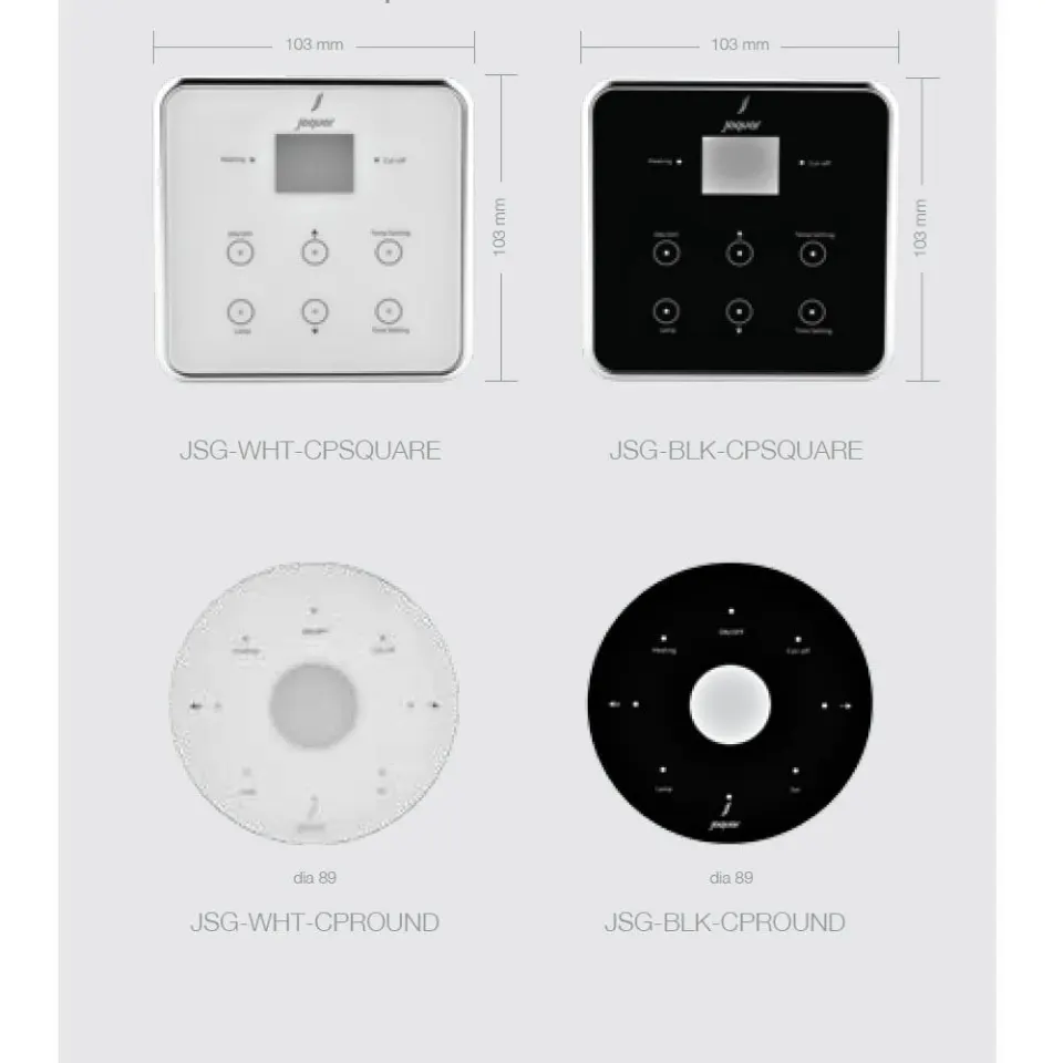 Jaquar Steam Generator Control Panel JSG-WHT-CPSQUARE Standard - image 1