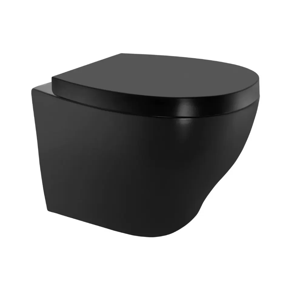 Jaquar Arc Rimless Blind Installation Wall Hung WC, 380 x 520 x 375 mm ACS-BLM-87953NBIUF Black Matt - image 1