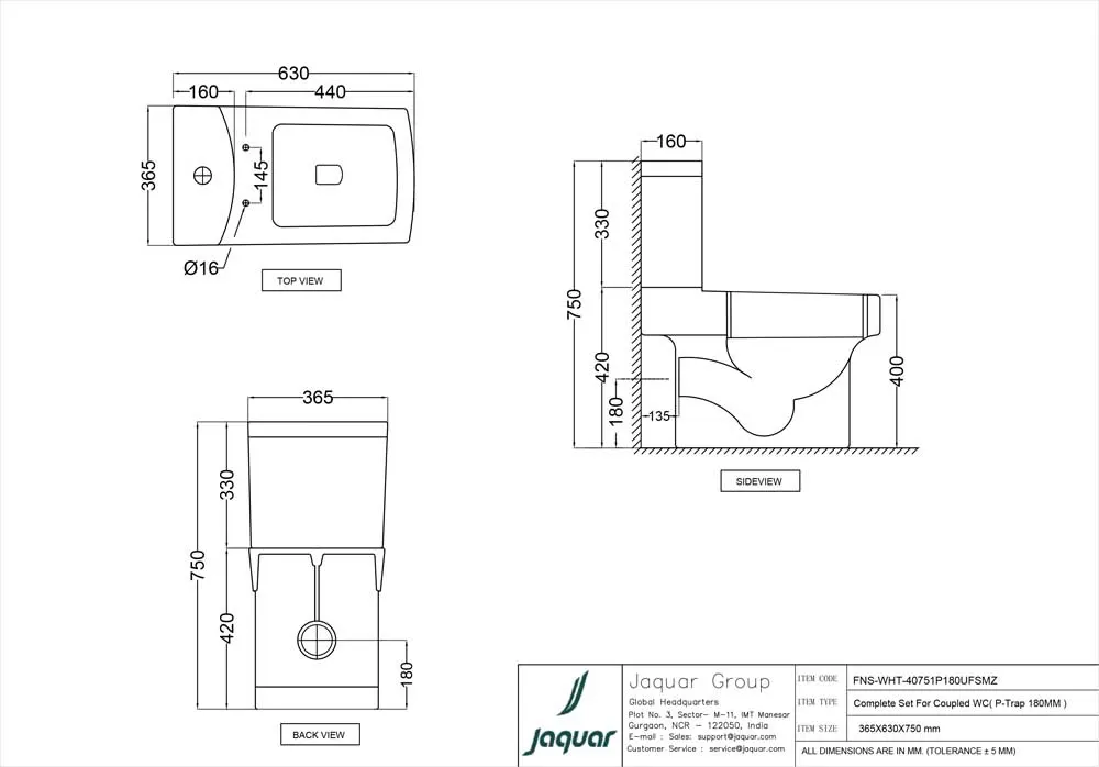 Jaquar Fonte Couple Closet WC, 365 x 630 x 750 mm FNS-WHT-40751P180UFSMZ White - image 2