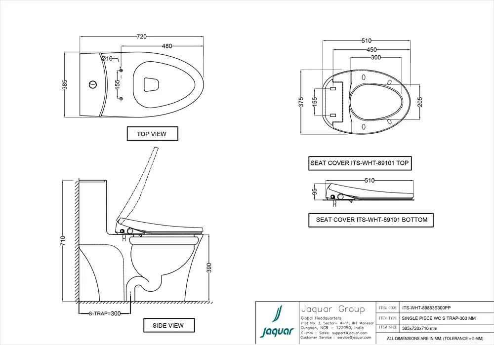 Jaquar Bidspa Rimless Single Piece WC, 385 x 720 x 710 mm ITS-WHT-89853S300PP White - image 2