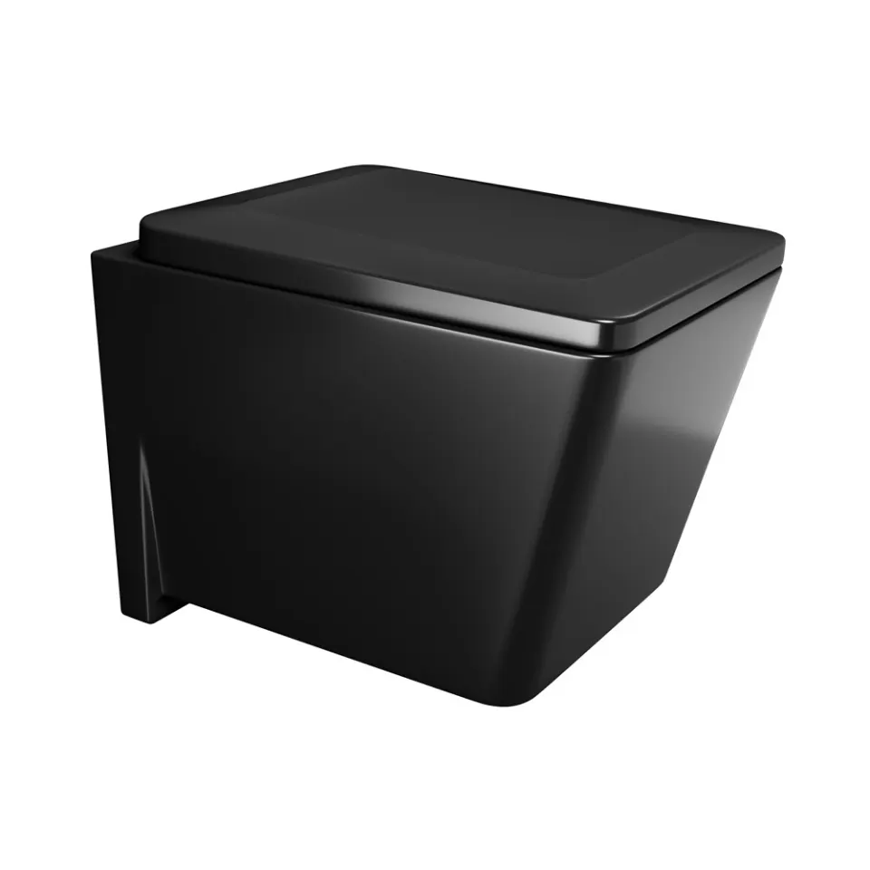 Jaquar Kubix Prime Rimless Blind Installation Wall Hung WC, 380 x 525 x 375 mm KUS-BLM-35953BIUFPM Black Matt - image 1
