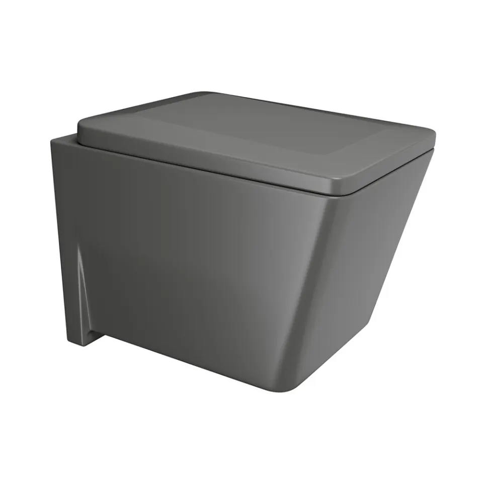 Jaquar Kubix Prime Rimless Blind Installation Wall Hung WC, 380 x 525 x 375 mm KUS-GRM-35953BIUFPM Grey Matt - image 1