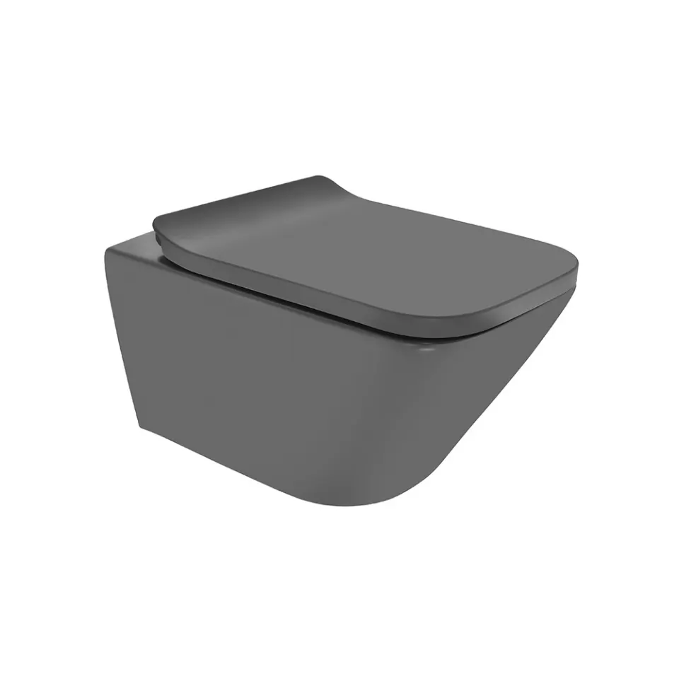 Jaquar Laguna Rimless Blind Installation Wall Hung WC, 370 x 525 x 350 mm LAS-GRM-91953BIUF Grey Matt - image 1