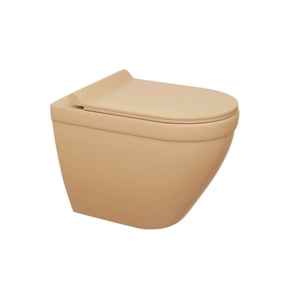 Jaquar Solo Rimless Blind Installation Wall Hung WC, 375 x 520 x 360 mm SLS-BEM-6953BIUFSMN Beige Matt - image 1