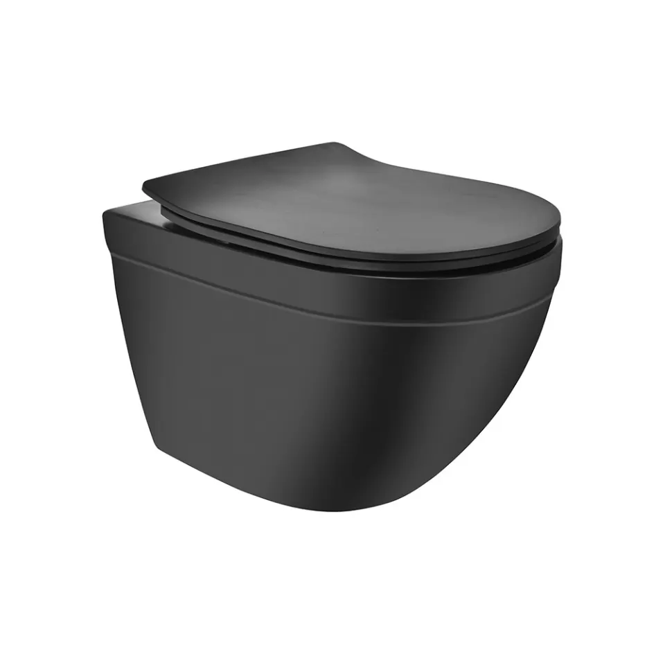 Jaquar Solo Rimless Blind Installation Wall Hung WC, 375 x 520 x 360 mm SLS-BLM-6953BIUFSMN Black Matt - image 1