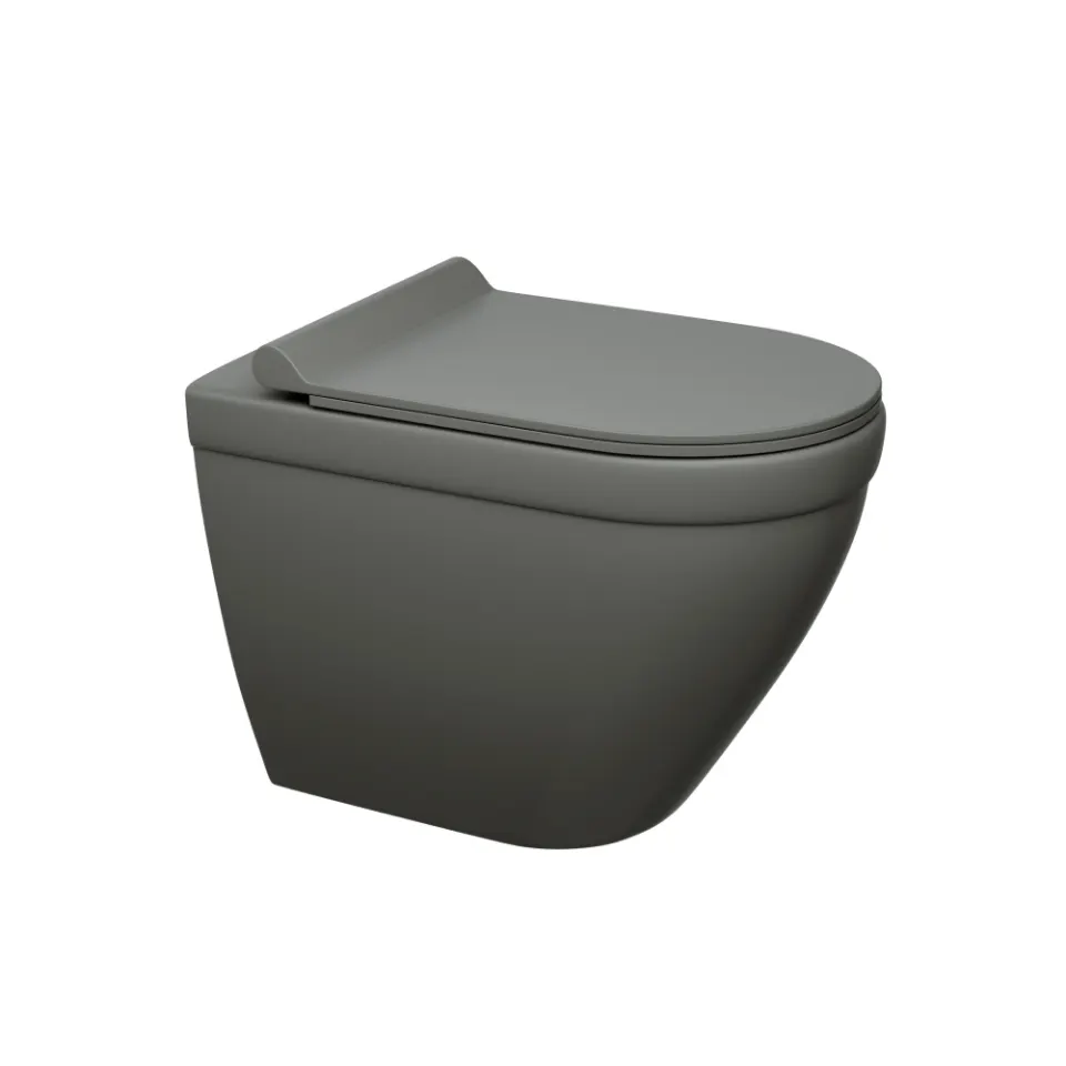 Jaquar Solo Rimless Blind Installation Wall Hung WC, 375 x 520 x 360 mm SLS-GRM-6953BIUFSMN Grey Matt - image 1