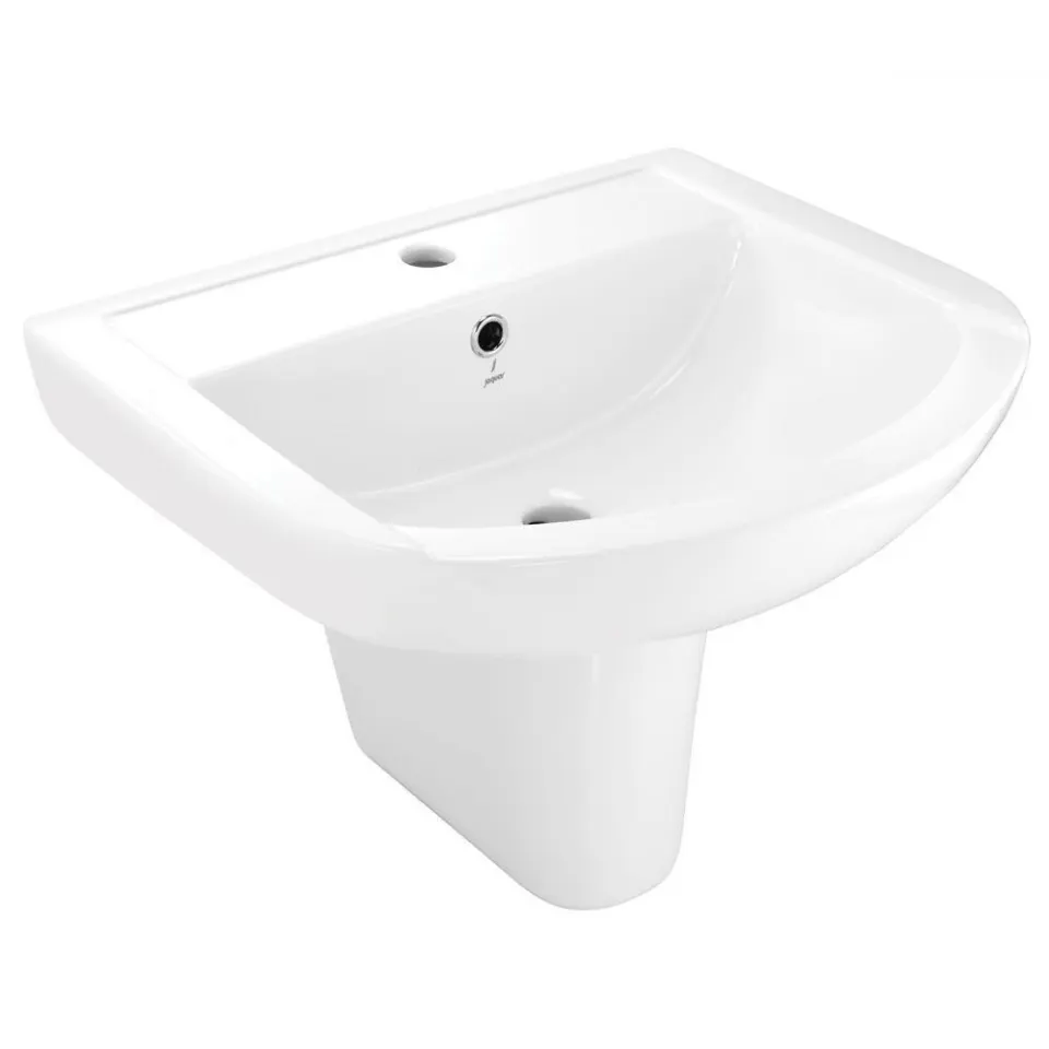 Jaquar Aria Wall Hung Basin with Half Pedestal, 570 x 470 x 190 mm ARS-WHT-39801 White - image 1