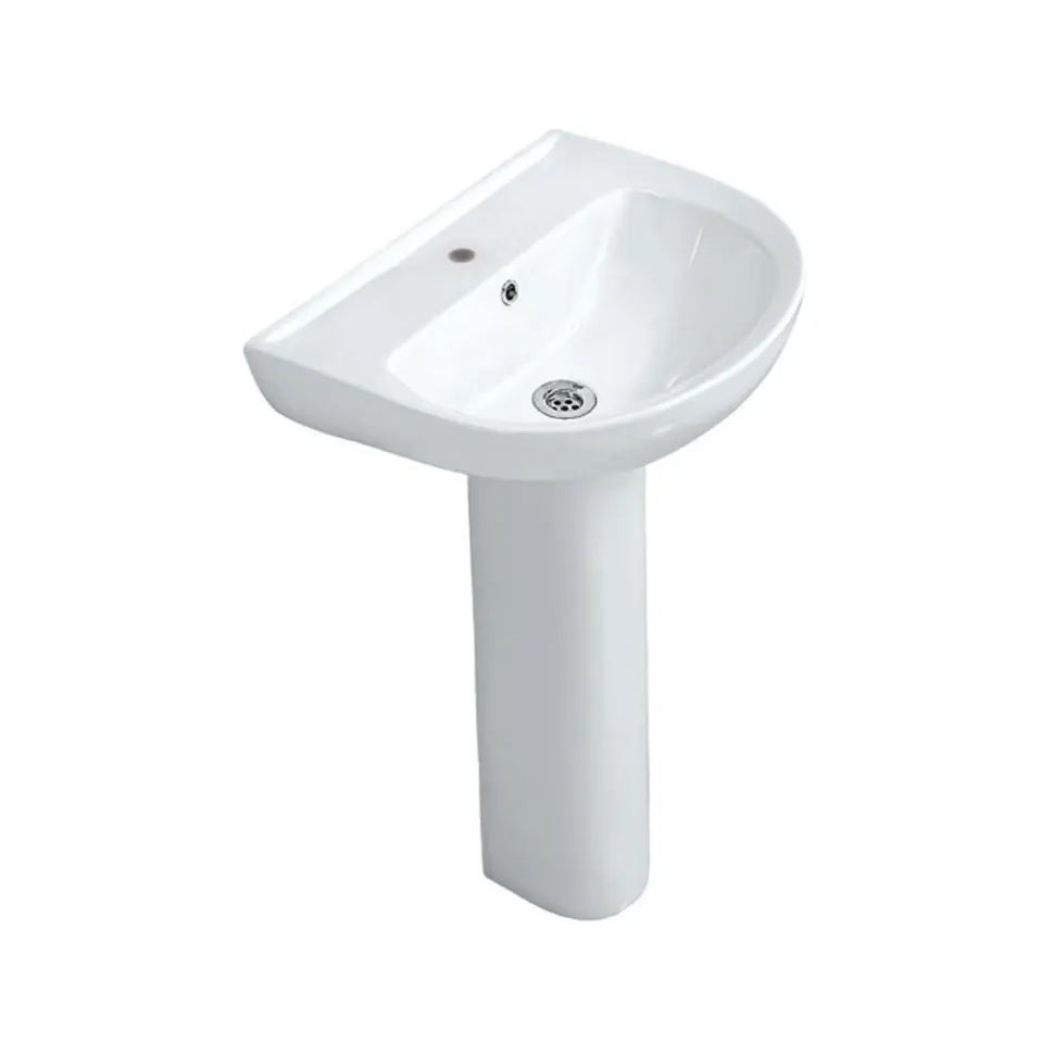 Jaquar Florentine Wall Hung Basin with Full Pedestal, 585 x 450 x 220 mm FLS-WHT-5801 White - image 1