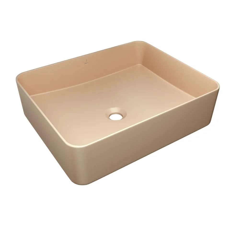 Jaquar JDR Thin Rim Table Top Basin, 530 x 420 x 140 mm JDS-BEM-25907N Beige Matt - image 1