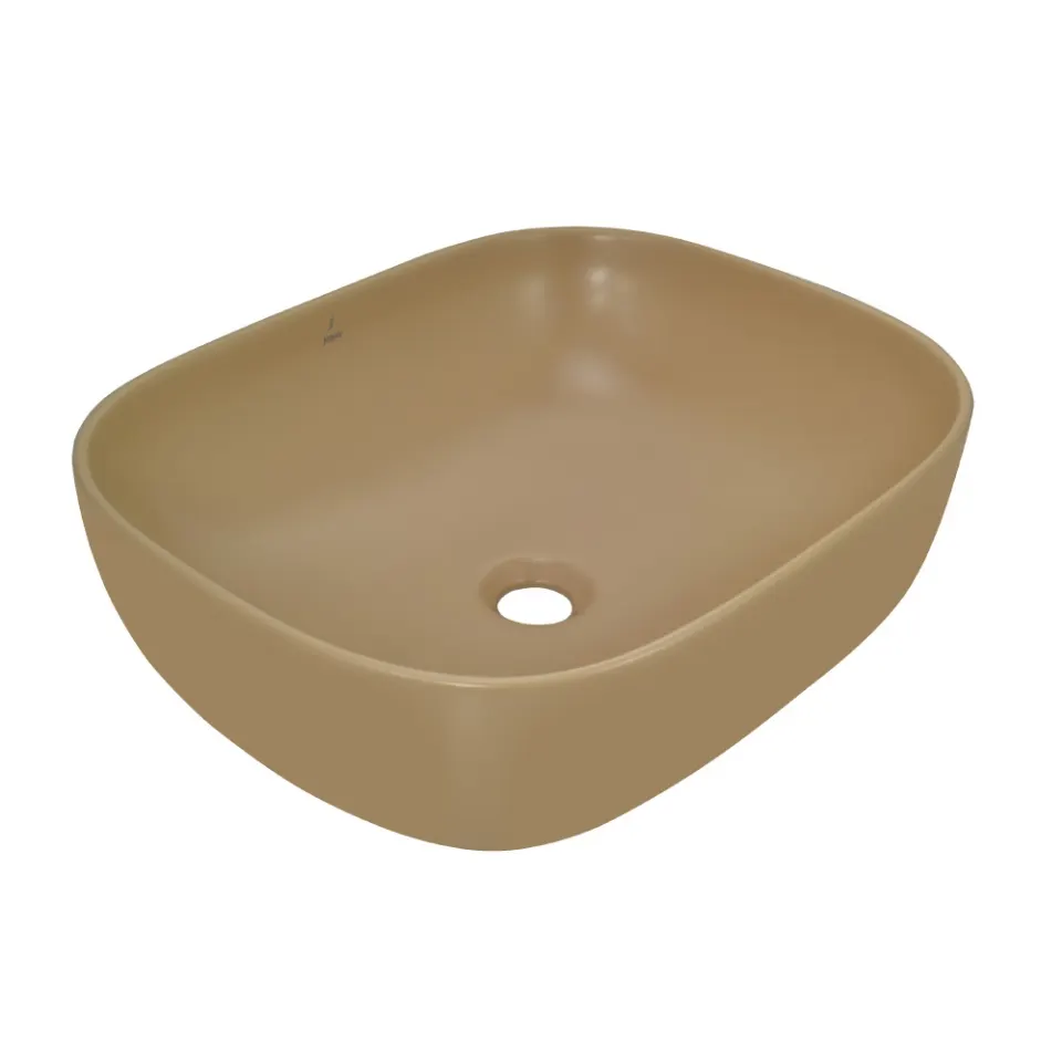 Jaquar JDR Thin Rim Table Top Basin, 495 x 395 x 150 mm JDS-BEM-25909 Beige Matt - image 1