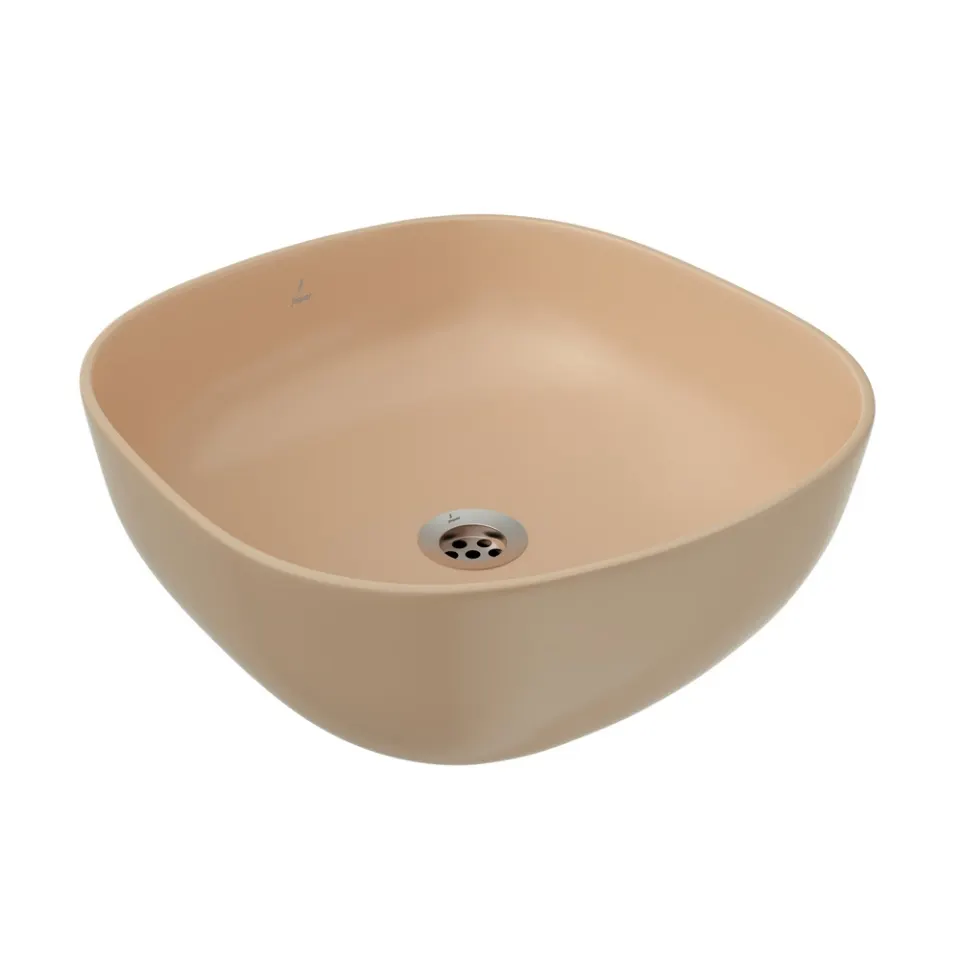 Jaquar JDR Thin Rim Table Top Basin, 420 x 420 x 150 mm JDS-BEM-25911 Beige Matt - image 1