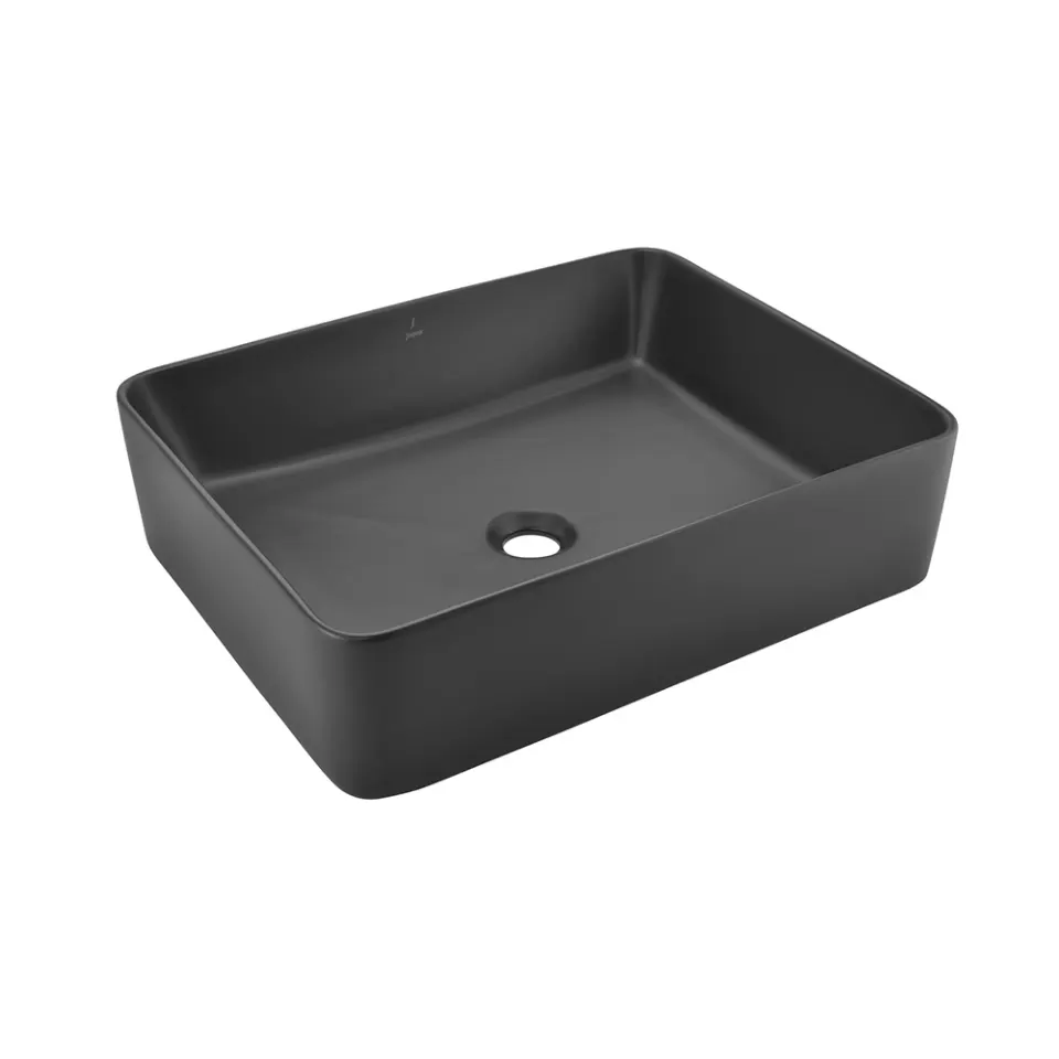 Jaquar JDR Thin Rim Table Top Basin, 530 x 420 x 140 mm JDS-BLM-25907N Black Matt - image 1