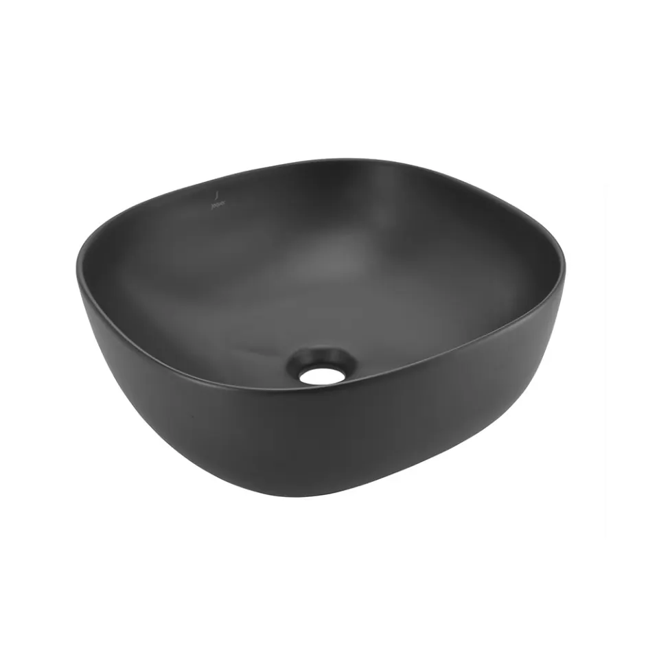 Jaquar JDR Thin Rim Table Top Basin, 420 x 420 x 150 mm JDS-BLM-25911 Black Matt - image 1
