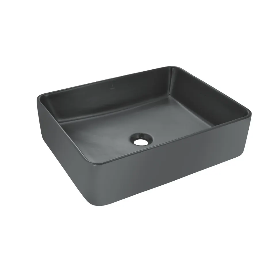 Jaquar JDR Thin Rim Table Top Basin, 530 x 420 x 140 mm JDS-GRM-25907N Grey Matt - image 1