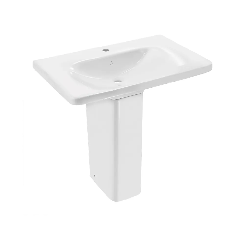 Jaquar Laguna Wall Hung Basin with Full Pedestal, 800 x 500 x 175 mm LAS-WHT-91803 White - image 1