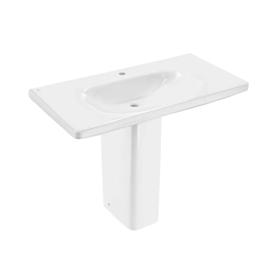 Jaquar Laguna Wall Hung Basin with Full Pedestal, 1000 x 500 x 185 mm LAS-WHT-91805 White - image 1