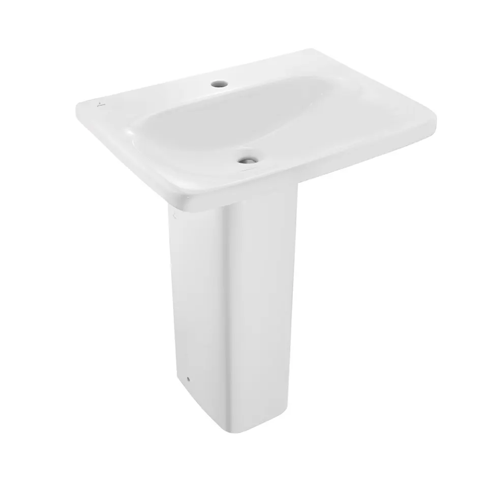 Jaquar Laguna Wall Hung Basin with Full Pedestal, 600 x 450 x 175 mm LAS-WHT-91807 White - image 1