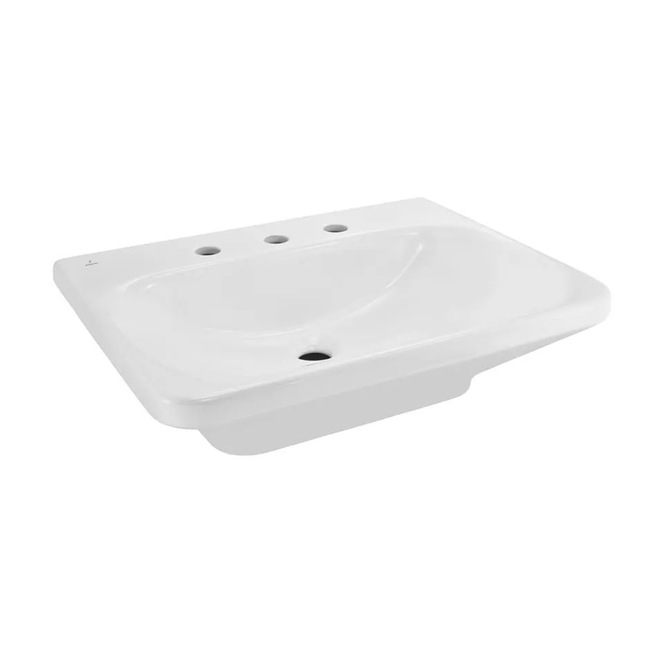 Jaquar Laguna Table Top Basin with Three Tap Hole, 600 x 450 x 175 mm LAS-WHT-91931W3TH White - image 1