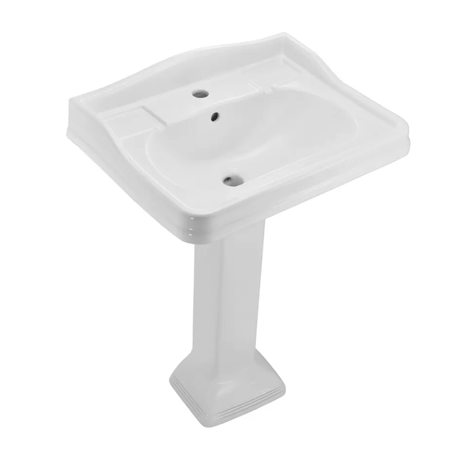 Jaquar Queens Prime Wall Hung Basin with Full Pedestal, 610 x 465 x 275 mm QPS-WHT-7803PM White - image 1