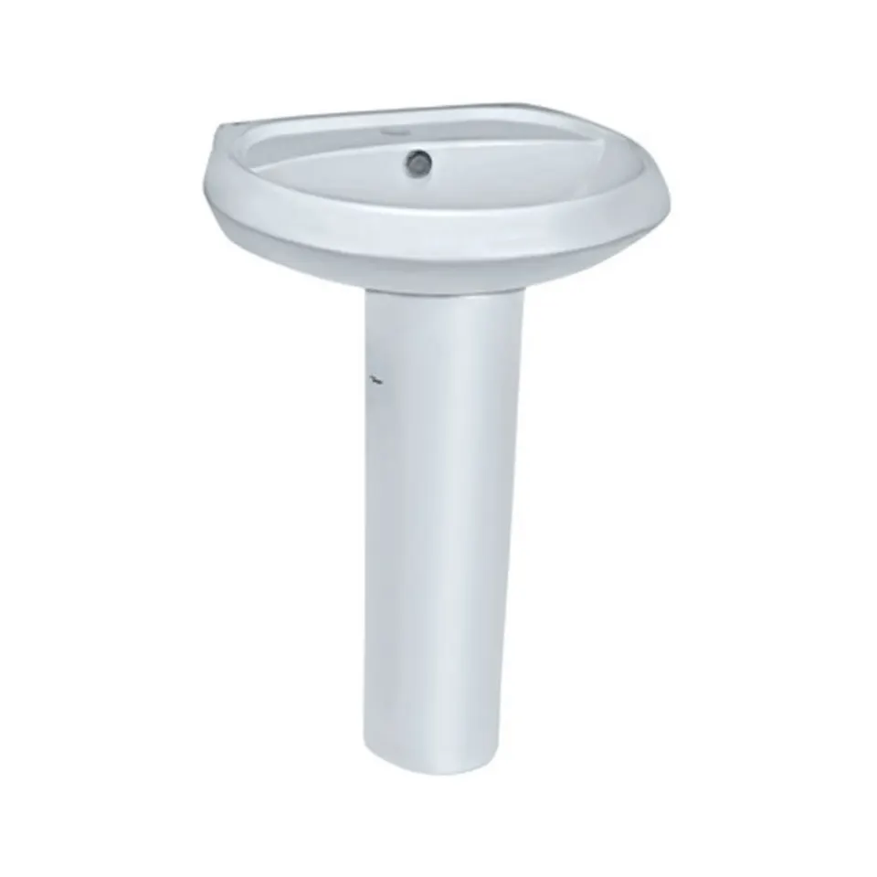 Jaquar Solo Wall Hung Basin with Full Pedestal, 575 x 465 x 200 mm SLS-WHT-6801 White - image 1