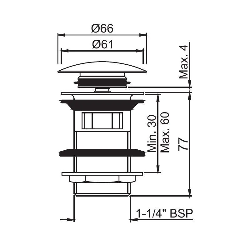 Jaquar Click Clack Waste Allied series ALD-BLM-729 Black Matt - image 2