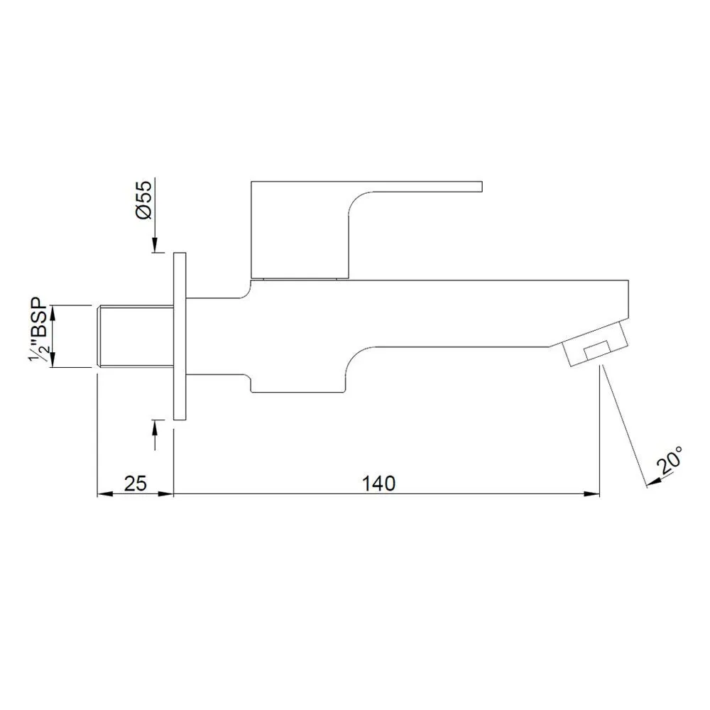 Jaquar Bib Tap with Wall Flange Aria series ARI-CHR-39037 Chrome - image 2