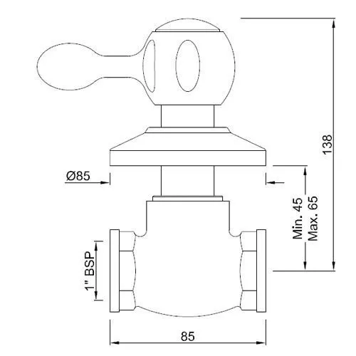 Jaquar Flush Cock Clarion series CQT-CHR-24081A Chrome - image 2