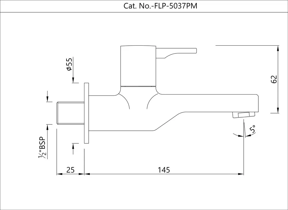 Jaquar Bib Tap with Wall Flange Florentine Prime series FLP-BCH-5037PM Black Chrome - image 2