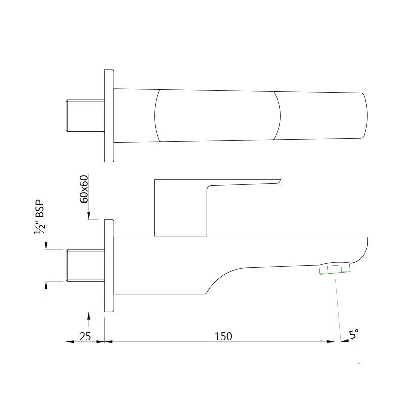 Jaquar Bib Tap with Wall Flange Kubix Prime series KUP-BLM-35037PM Black Matt - image 2