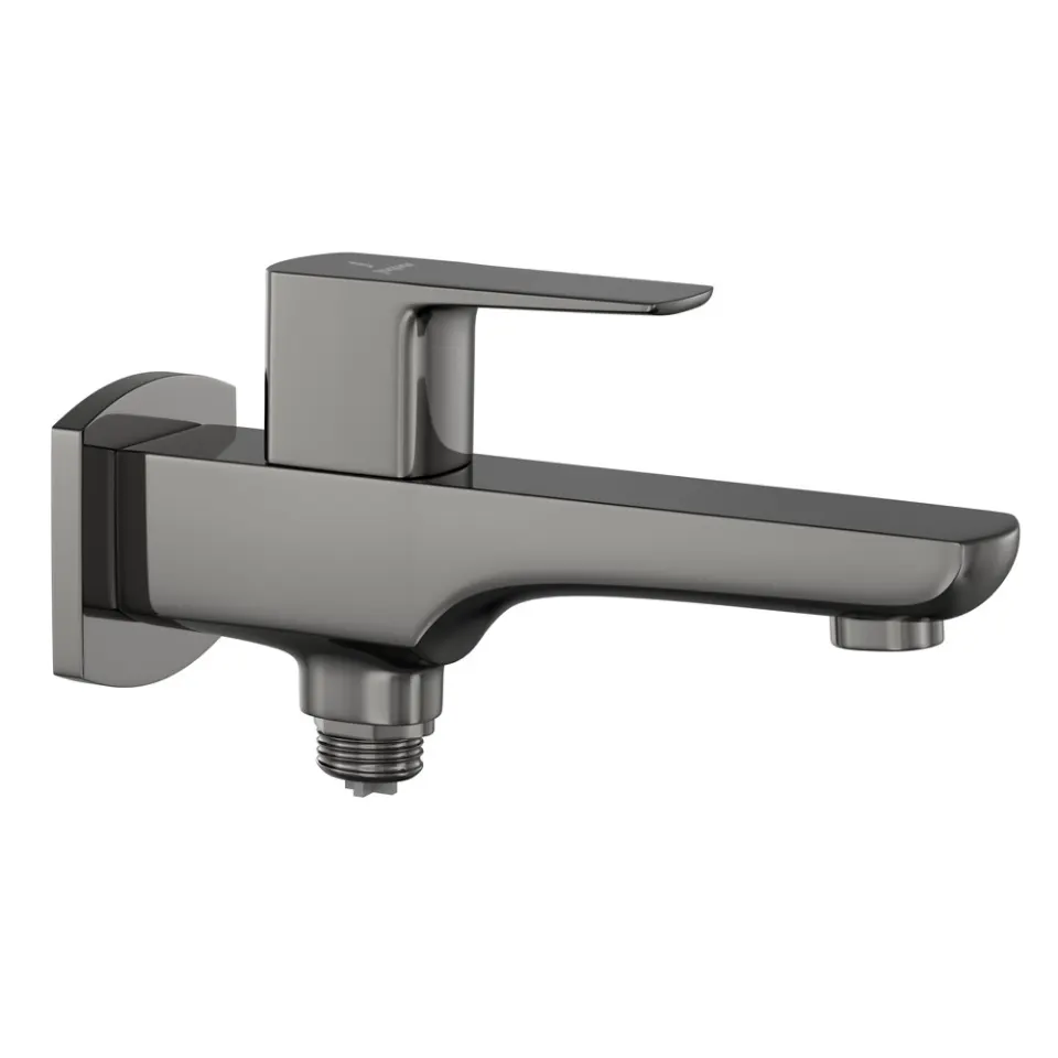Jaquar 2 Way Bib Tap with Wall Flange Kubix Prime series KUP-BCH-35041PM Black Chrome - image 1