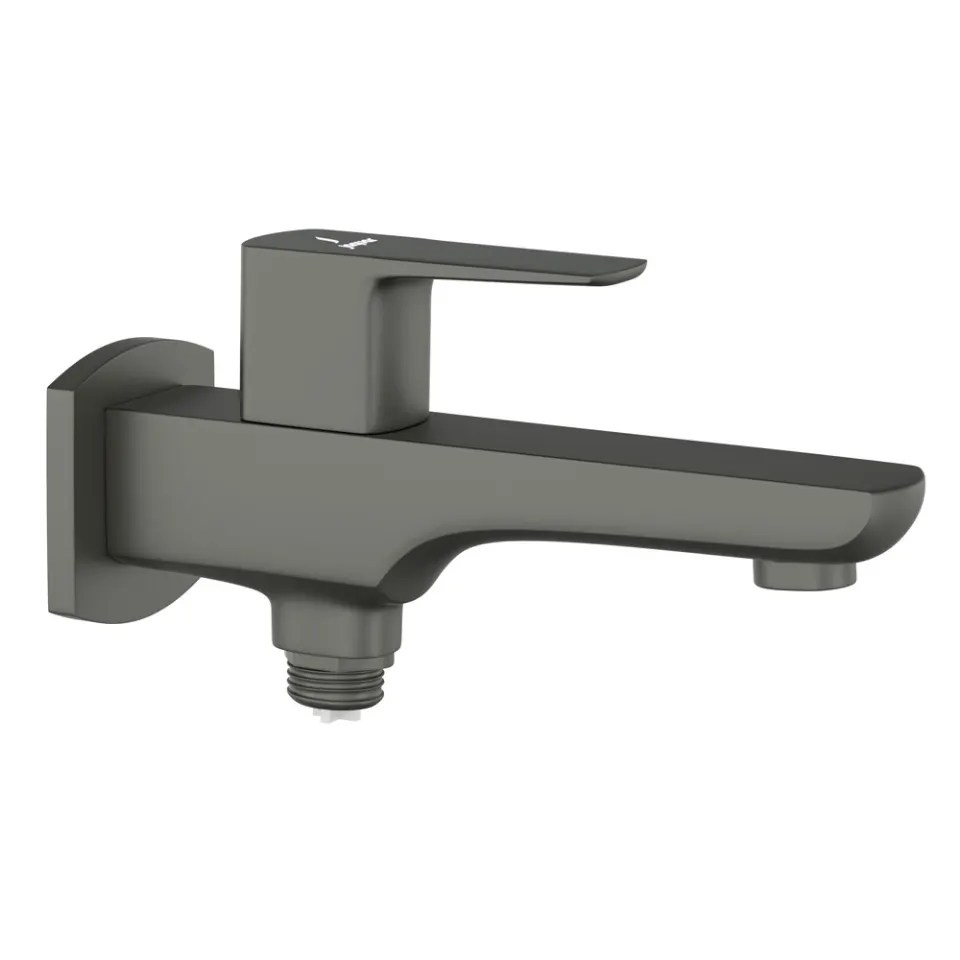 Jaquar 2 Way Bib Tap with Wall Flange Kubix Prime series KUP-GRF-35041PM Graphite - image 1