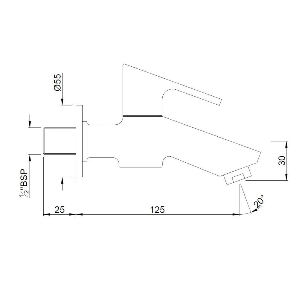 Jaquar Bib Tap with Wall Flange Lyric series LYR-CHR-38037 Chrome - image 2
