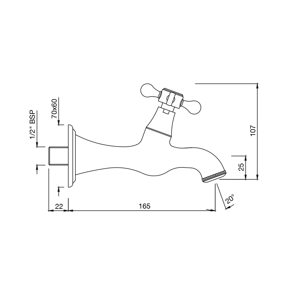 Jaquar Bib Tap with Wall Flange Queens Prime series QQP-BLM-7037PM Black Matt - image 2