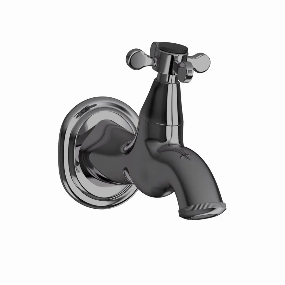 Jaquar Bib Tap with Wall Flange Queens Prime series QQP-BCH-7037PM Black Chrome - image 1