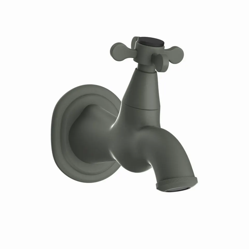 Jaquar Bib Tap with Wall Flange Queens Prime series QQP-GRF-7037PM Graphite - image 1