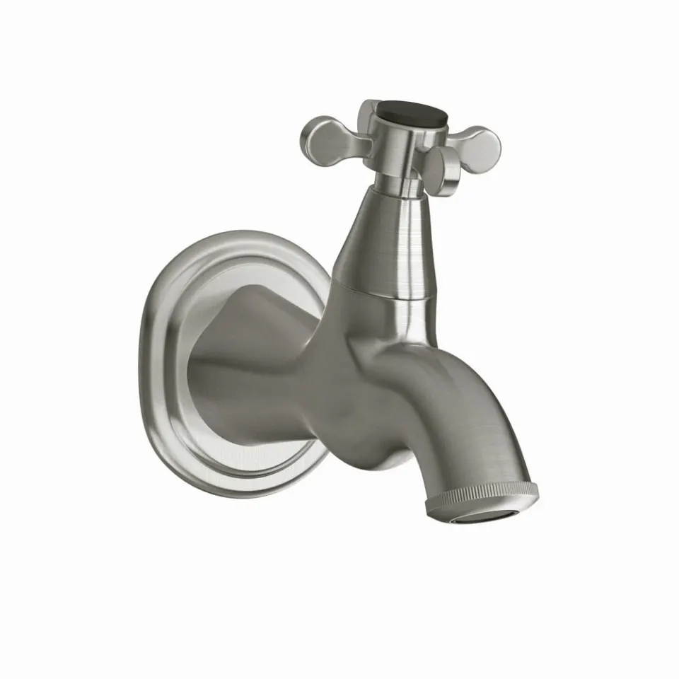 Jaquar Bib Tap with Wall Flange Queens Prime series QQP-SSF-7037PM Stainless Steel - image 1